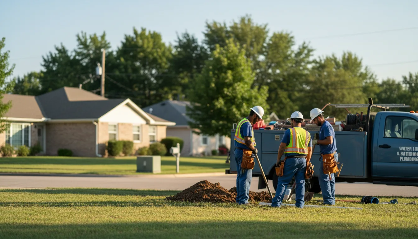Residential water line and bathroom plumbing service in Rowley, IA